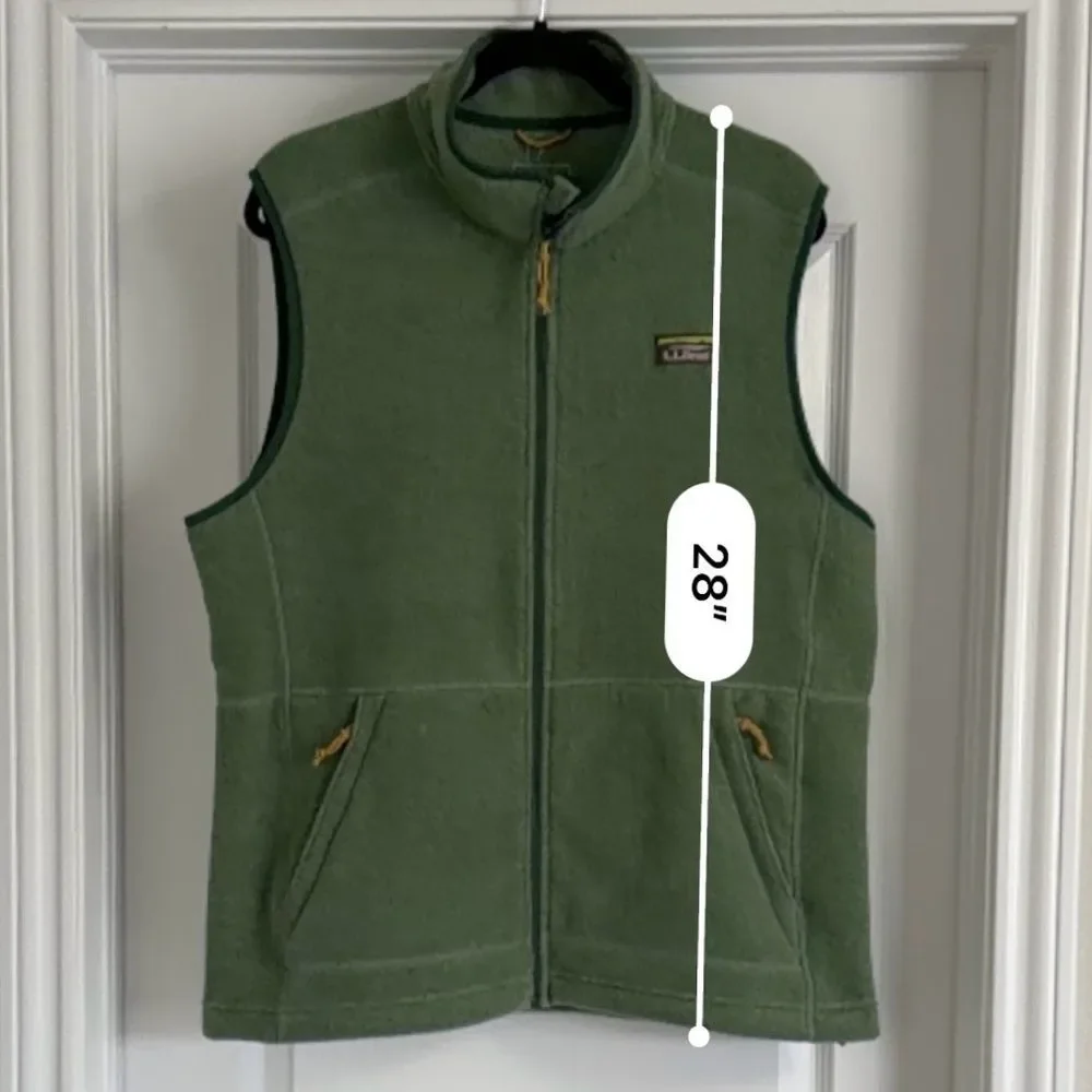🍀 NWT L.L. Bean Men's Mountain Classic Fleece Vest Size Large Rain Forest